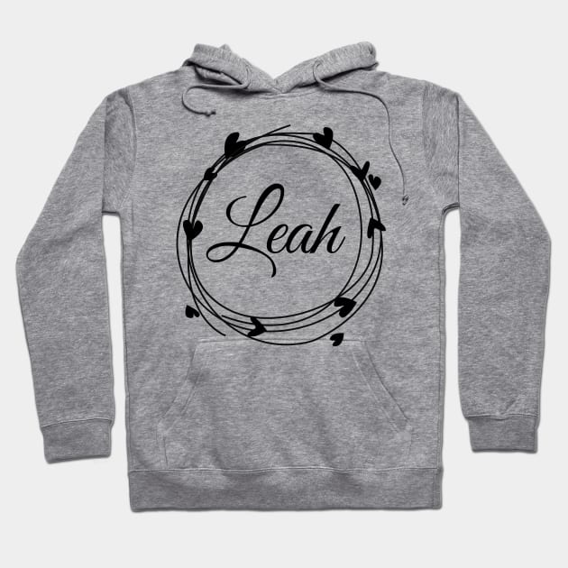 Leah name cute design Hoodie by BrightLightArts